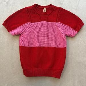 N21 colorblock knit short sleeve sweater